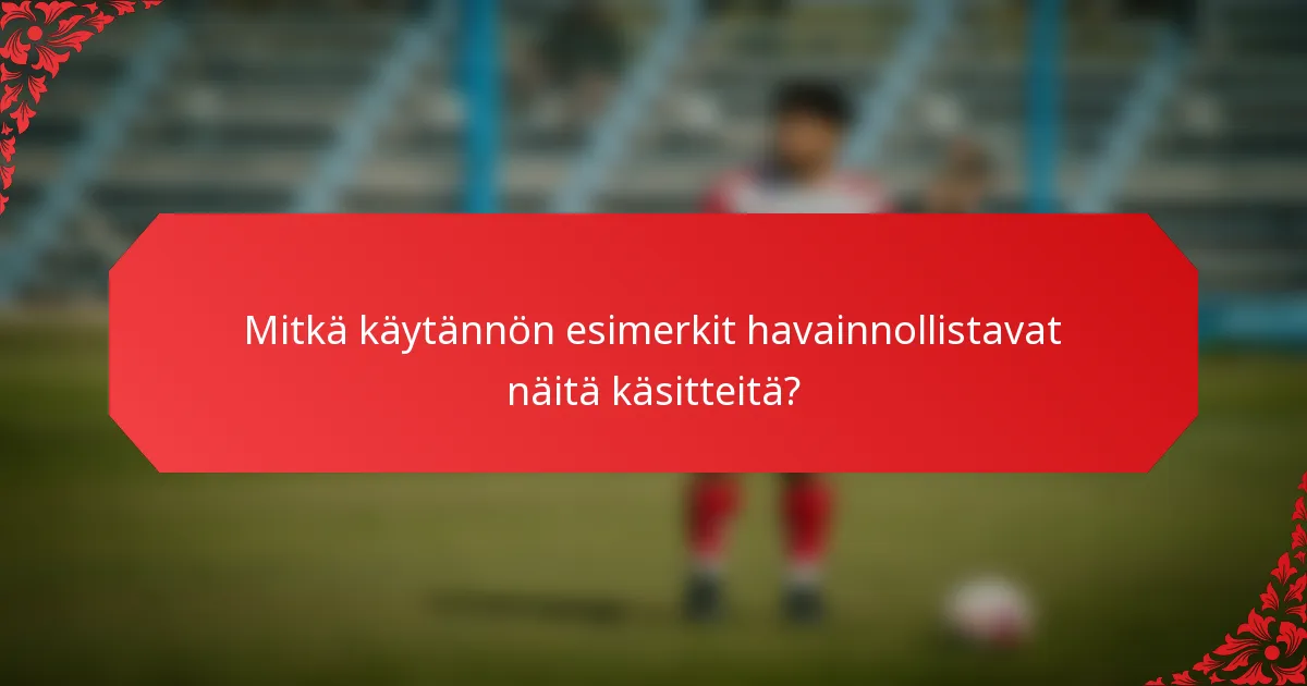 Mitkä käytännön esimerkit havainnollistavat näitä käsitteitä?