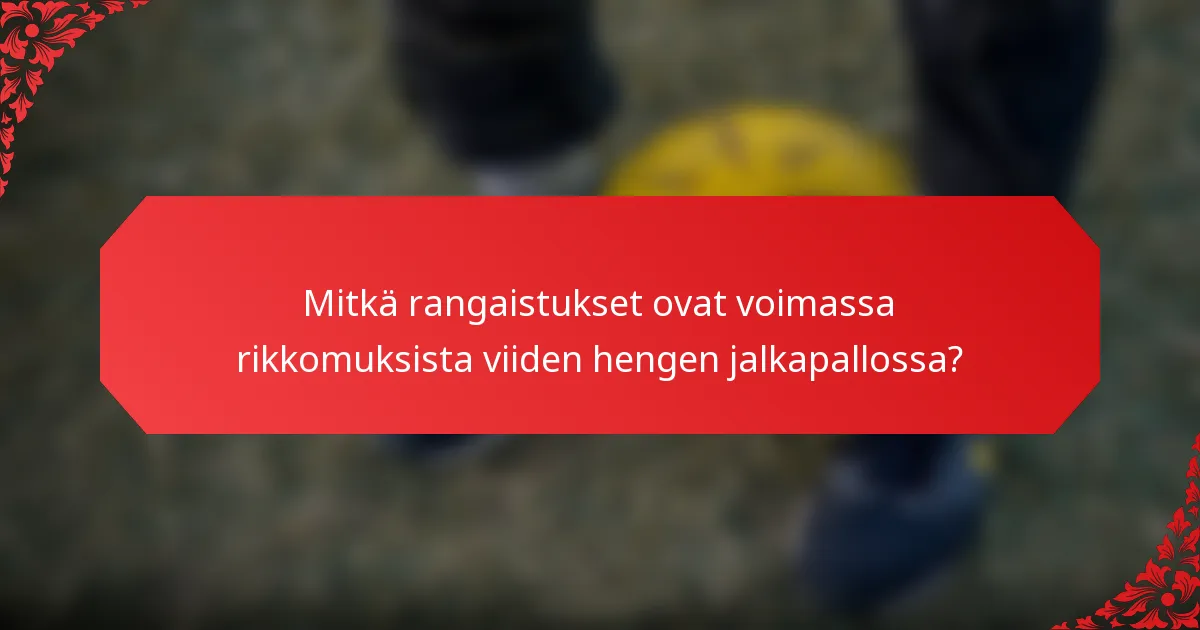 Mitkä rangaistukset ovat voimassa rikkomuksista viiden hengen jalkapallossa?